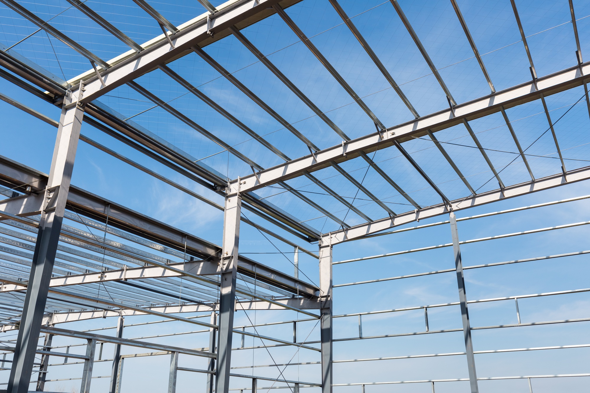 steel frame building closeup